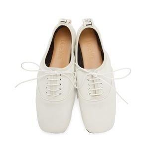 Loewe Leather Off-White Ballet Flats（Derby Shoes）